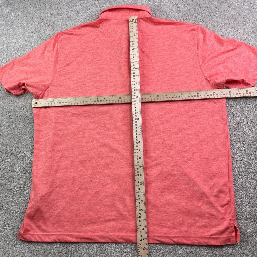 Greg Norman‎ Polo Shirt Mens 2XL Pink Heathered PlayDry Performance Golf Shark